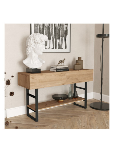 Конзолна маса Lappeenranta 139x43x76см дъб/черен []