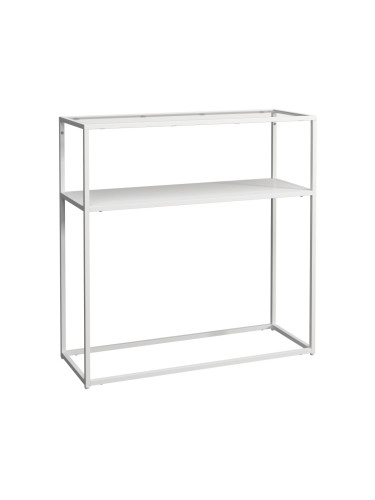 Конзолна маса Kuhmo бял стъклен плот []