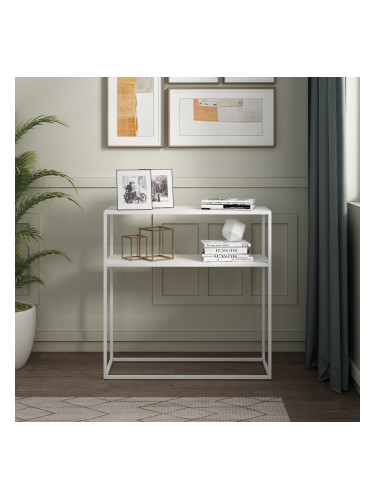 Конзолна маса Kuhmo бял метален плот []