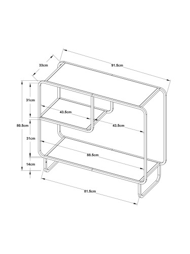 Конзолна маса Færder метал 92x33x81 см черна []