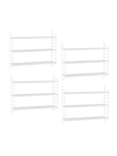 Комплект модулни рафтове за стена Strängnäs от 4 бели []