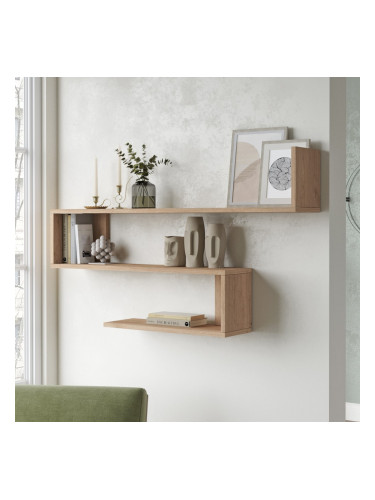 Стенен рафт Kitee 120 x 14,5 x 71,5 см дъб []