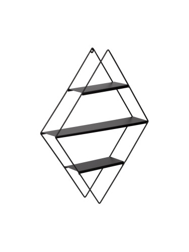 Стенен рафт Polvijärvi 50x9x66 cm с форма на диамант черен []