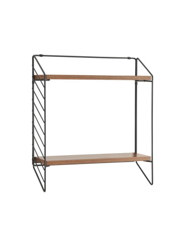 Стенен рафт Bømlo черен / вид на орех []