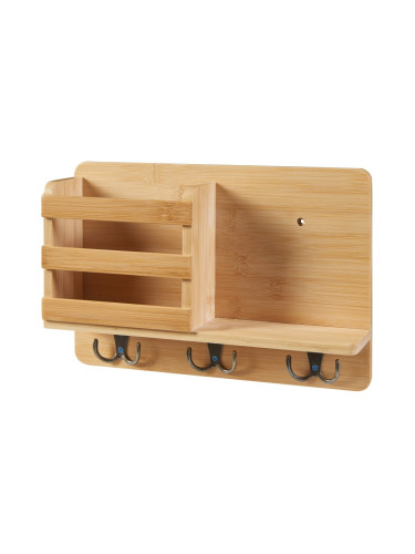 Стенен рафт Giske 33x8x22 см бамбук []