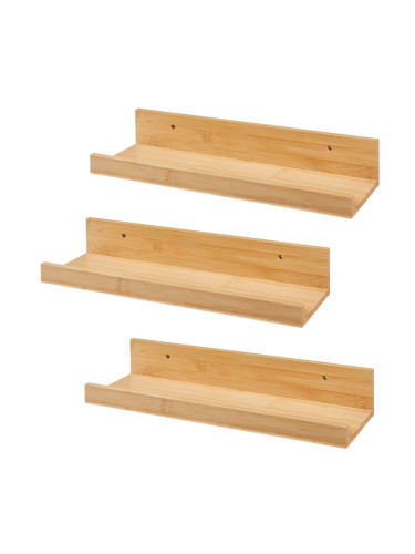 Комплект стенен рафт Gildeskål комплект от 3 40x13x7 см бамбук []