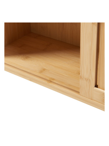 Стенен рафт Grums с две плъзгащи се врати 92,5x20x33см бамбук []