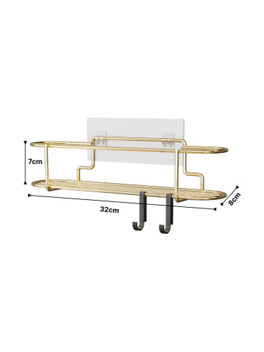 Поставка за подправки Naantali с 2 куки, златиста []