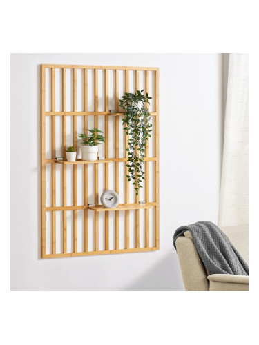 Стенен рафт Røst 120x80x13cm бамбук []