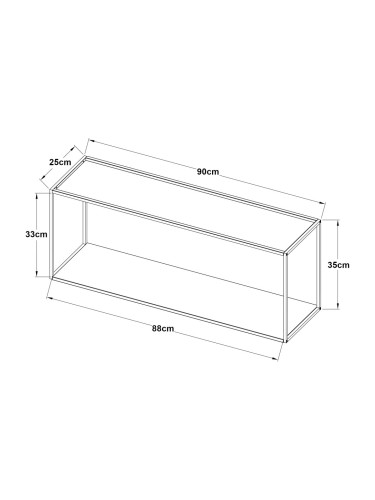 Стенен рафт Notodden 90x25x35см черен []
