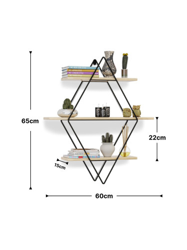 Стенен рафт Heinävesi 65x60x15 cm черен []