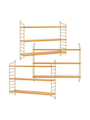 Strängnäs Модулен стенен комплект рафтове от 3 оранжеви []