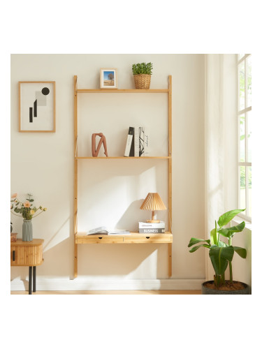 Стенен рафт Tingvoll 176x85x32 см бамбук []