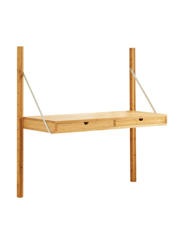 Стенен рафт Tingvoll 85x85x36 см бамбук []