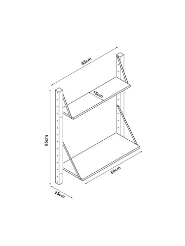 Стенен рафт Tingvoll 85x65x25 см бамбук []