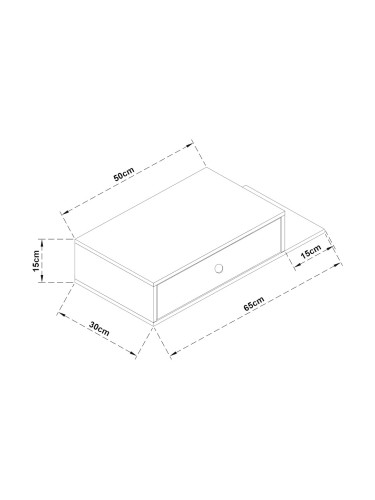 Стенен рафт Stor с чекмедже 65x30x15 см черен []