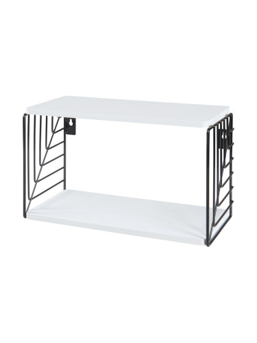 Стенен рафт Moss 39x18x23 см Черно/Бяло []