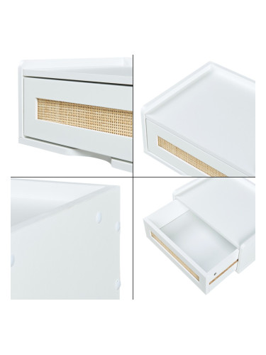 Стенен рафт Ljuredsø с чекмедже 40x30x16,5 см бял []