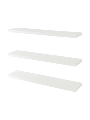 Стенни рафтове Stranda от 3 бр., 100x20x4 см, бели []