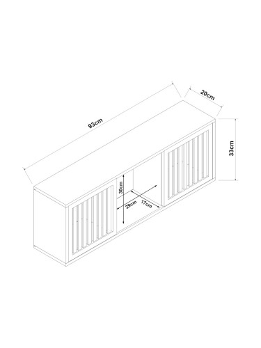 Стенен рафт Ypäjä 93x20x33 см бамбук []