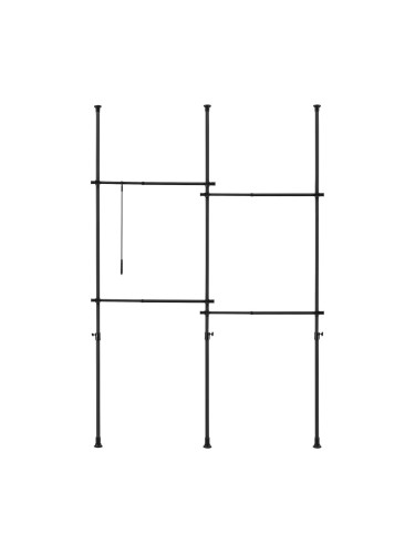 Телескопичен гардероб Kemi с 4 релси за гардероб 150 - 230 см []