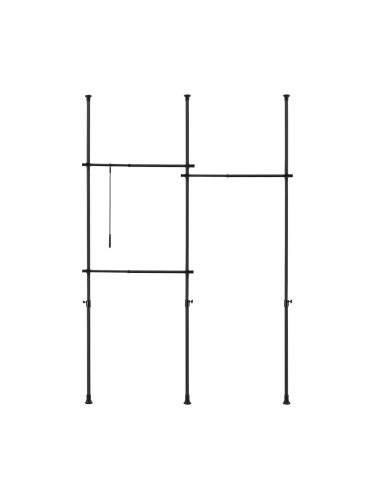 Телескопичен гардероб Kemi с 3 релси за дрехи 150 - 230 см []