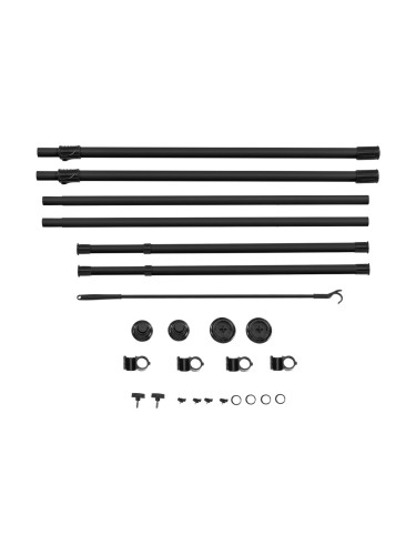 Телескопичен гардероб Kemi с 2 релси за гардероб 75 - 115 см []