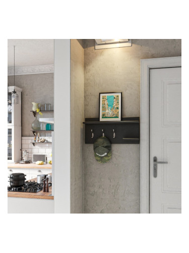 Стенна закачалка Ånge с 3 куки антрацит []