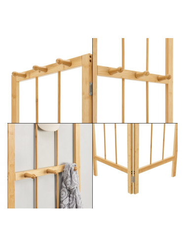 Ъглов гардероб Hyllestad 165.5x92x8см бамбук []