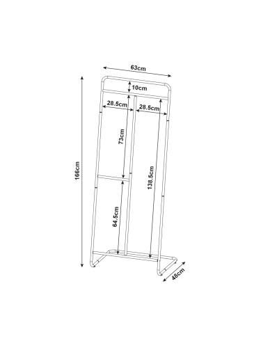 Sandviken закачалка 166x63x48 см стоманено бяло []