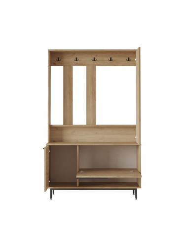 Компактен гардероб Kvænangen 78x112x36 см дъб/ратанова визия []