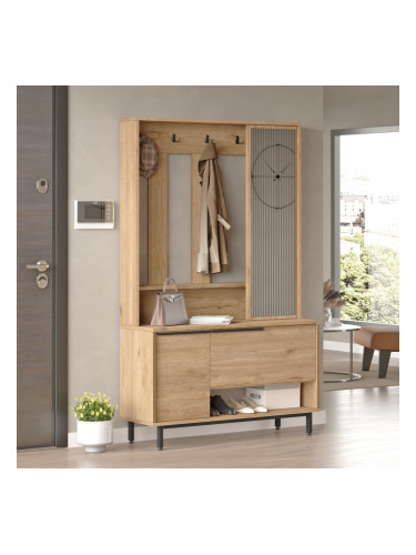 Компактен гардероб Vesanto 178x112x36 см дъб []