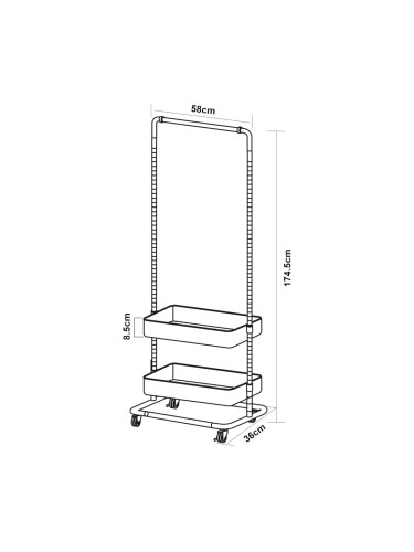 Подвижна закачалка Kumad 175x58x36 см Черен []
