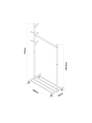 Поставка за дрехи Snåsa 170x105x43 см черна []