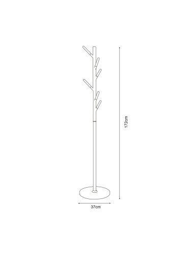 Поставка за връхни дрехи Nacka 172x37 см черна + визия дърво []