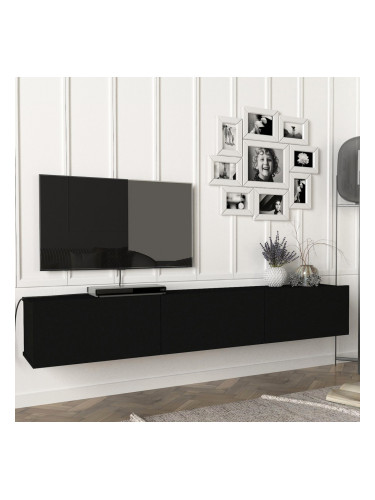 Шкаф за ТВ Вихти 180x31x29.5см Черен []