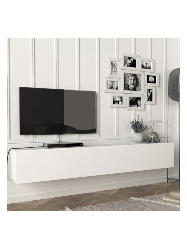 ТВ шкаф Вихти 180х31х29.5см Бял []