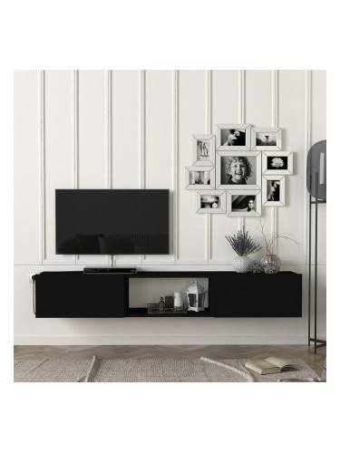 Шкаф за телевизор Paltamo 180x31x29.5см Черен []