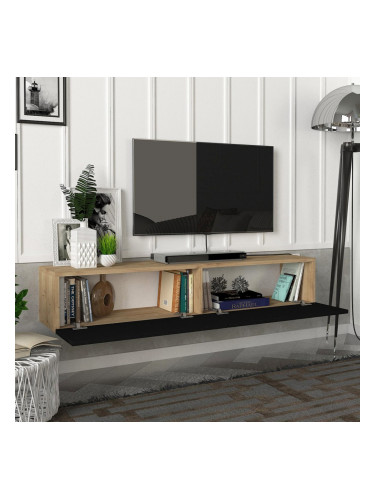ТВ шкаф Toivakka 135x31x25см дъб вид / черен []