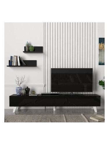 Saarijärvi ТВ маса с 2 рафта черна []