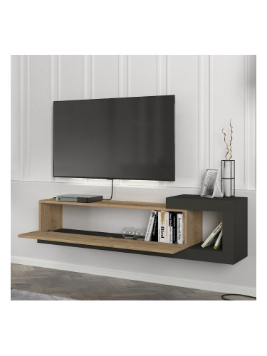 ТВ шкаф Луханка 150x29.5x38.5см дъб / антрацит []