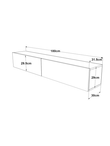 ТВ маса Lapinlahti 180 x 31,5 x 29,5 см дъб/черен []