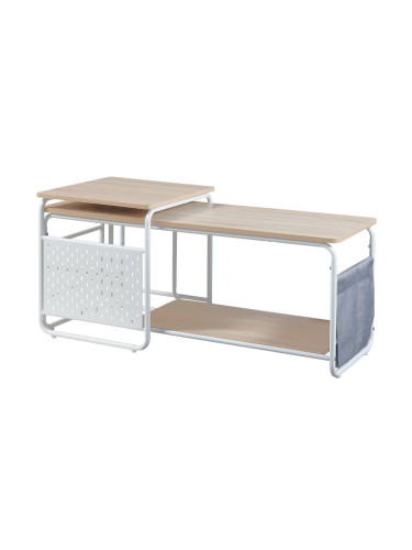 ТВ маса Dyrøy с масичка бяло/дъб []