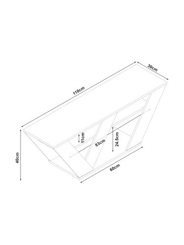 ТВ маса Nome 110x30x40см дъб вид []