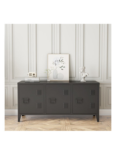 Котка ТВ шкаф с 3 врати черен []