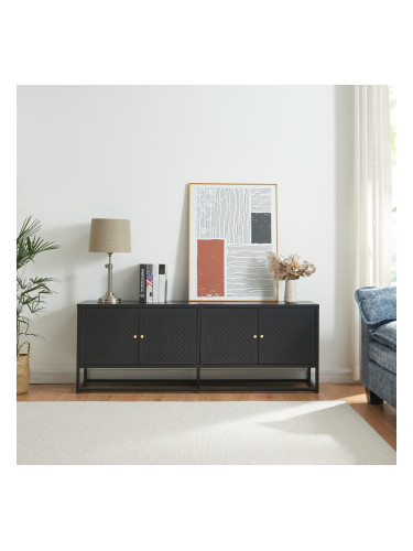 ТВ шкаф Janakkala стомана 153x35x55 см черен []