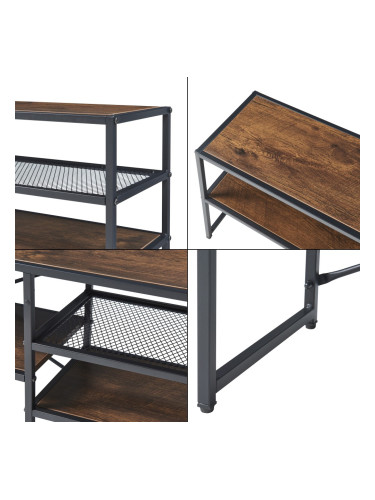 ТВ маса Västiarharg 120x30x46 cm черен/изглед на орех []