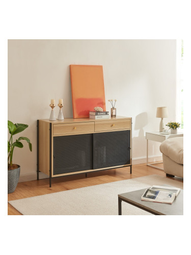 ТВ шкаф Tysnes 120x40x75 см дъб/черен []