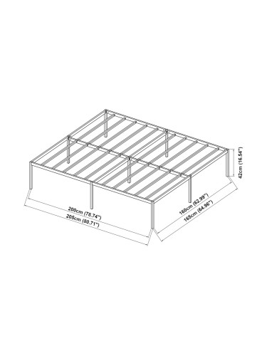 Метално легло Vårdö 160x200 см черно []