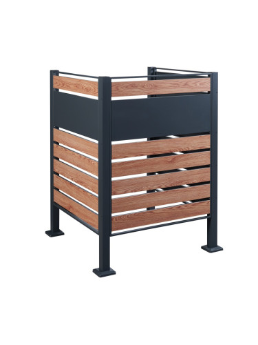 Ограда за кофа за боклук Uusikaupunki 120x91x91 cm антрацит/изглед дърво []